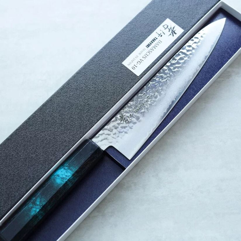 堺孝行 和牛刀 210mm VG10鋼 綠龜甲七彩柄 33層鎚目大馬士革