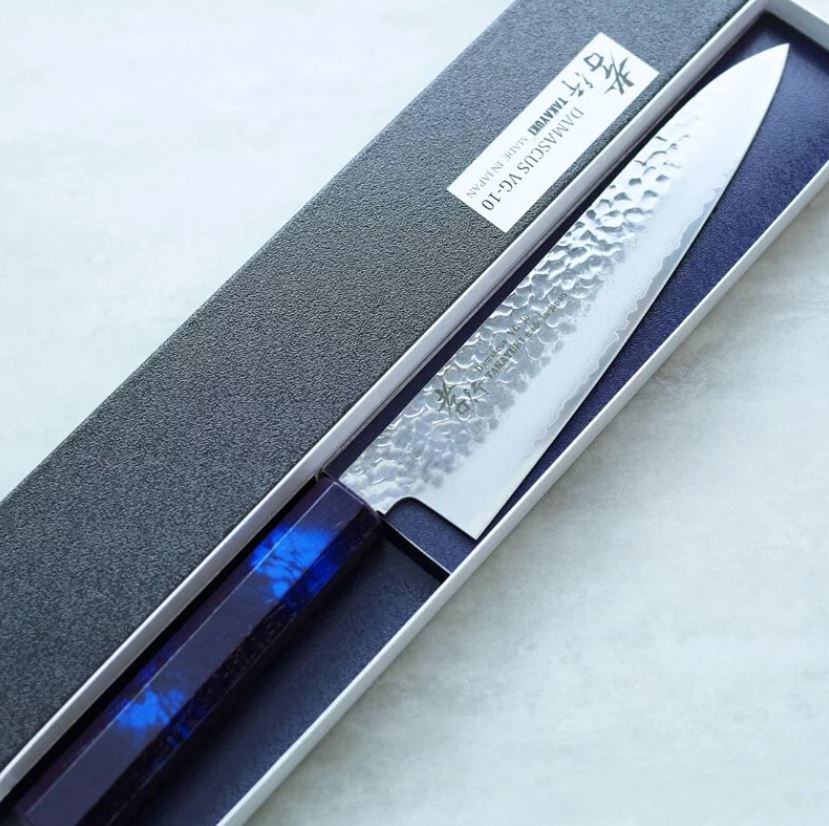 堺孝行 和牛刀 210mm VG10鋼 群青龜甲七彩柄 33層鎚目大馬士革