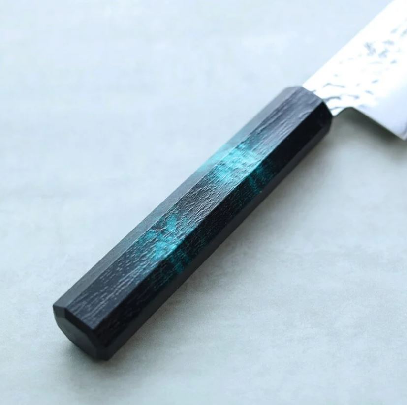 堺孝行 和牛刀 210mm VG10鋼 綠龜甲七彩柄 33層鎚目大馬士革