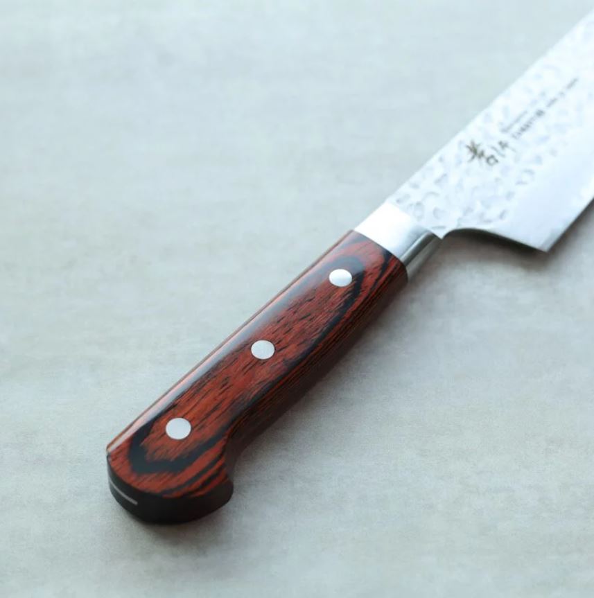 堺孝行 劍型牛刀 190mm VG10鋼 33層鎚目大馬士革 洋柄