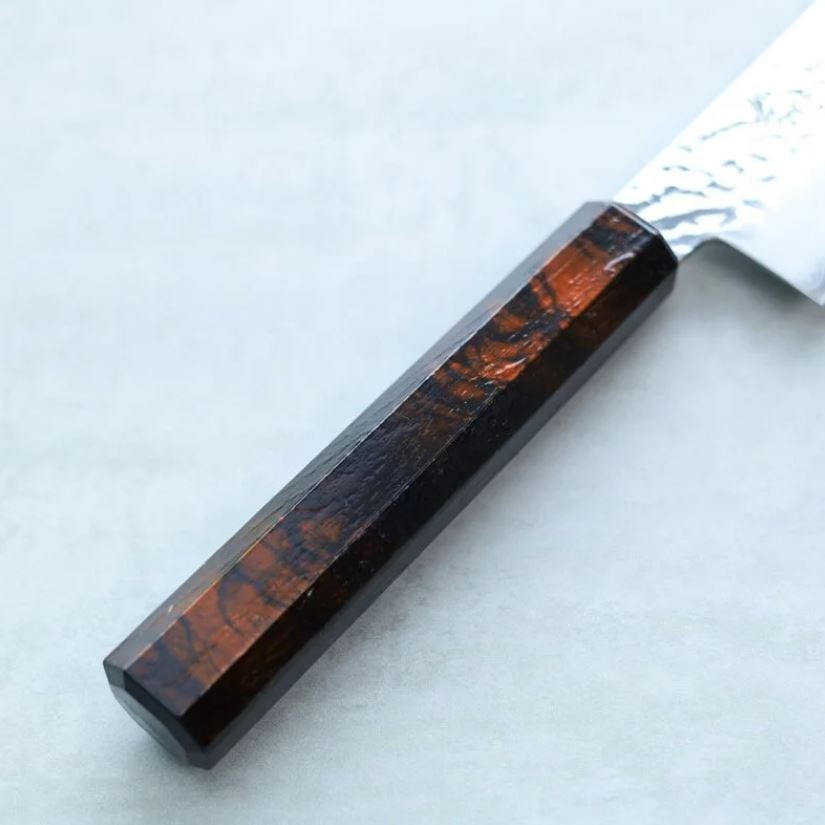 7 堺孝行 和牛刀 210mm VG10鋼 酒紅龜甲七彩柄 33層鎚目大馬士革