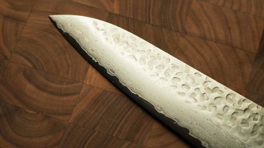 日本製槌目大馬士革紋VG10牛刀 210mm 八角和柄