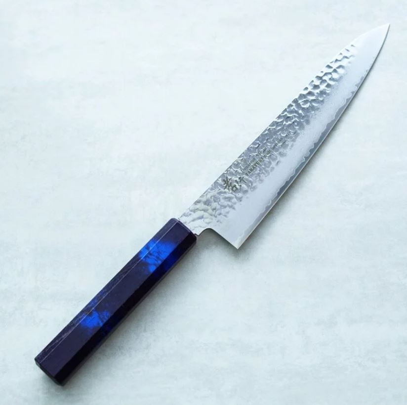 堺孝行 和牛刀 210mm VG10鋼 群青龜甲七彩柄 33層鎚目大馬士革