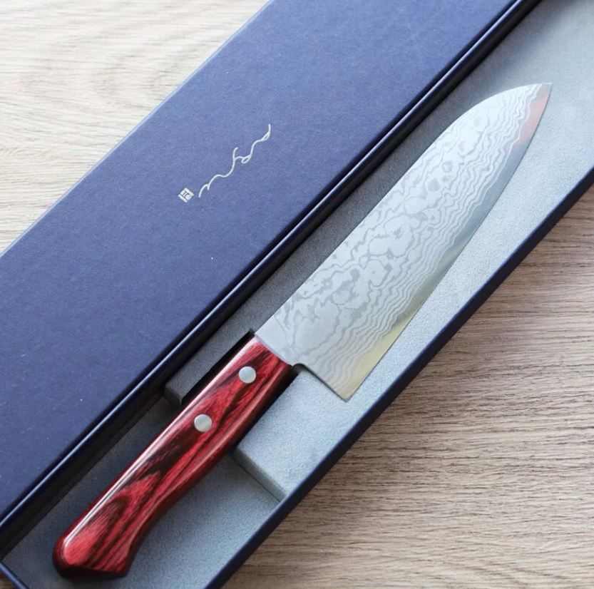 1 安立打刃物 三德刀 165mm VG10 大馬士革