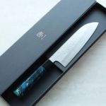 1 藍包丁 黑崎真x福井職人 三德刀 165mm VG XEOS鋼 流紋柄/藍
