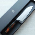 1 藍包丁 黑崎真x福井職人 三德刀 165mm VG XEOS鋼 流紋柄/橘