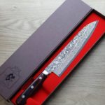 加藤義実 牛刀 210mm VG10 黑染鎳大馬士革 墨流