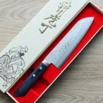 1 增谷訓生 三德刀 170mm VG10鋼 彩流 藍柄