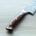 1 佐治武士 牛刀 240mm R2粉末HSS鋼 大馬士革 沙漠鐵木柄