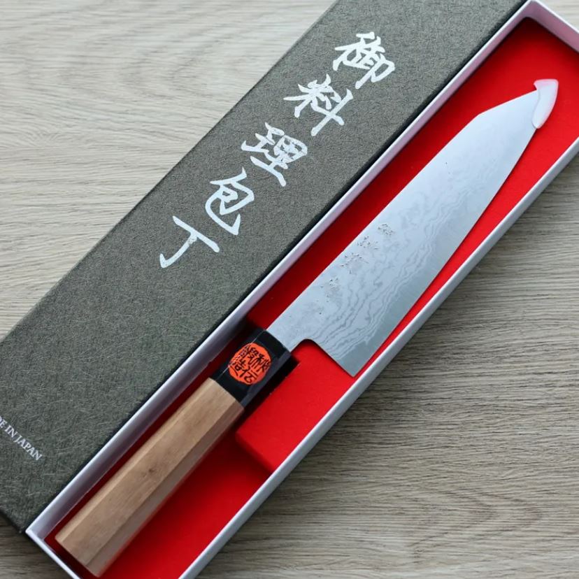 田中一之/誠貴作 牛刀180mm   青紙鋼 大馬士革