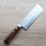 1 增谷訓生 寬版菜切刀 165mm VG1鋼 鎚目