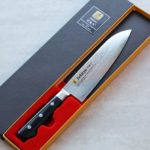 関龍作 三德 180mm VG10鋼 33層大馬士革 洋柄