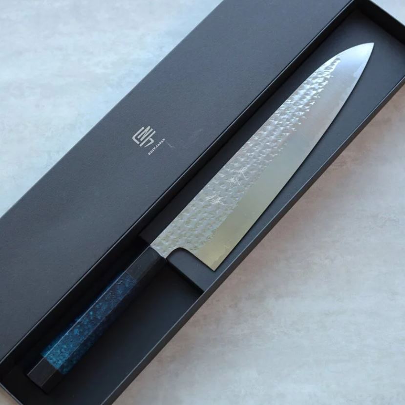 11 藍包丁 閃光藍天目 牛刀 240mm SG2鋼