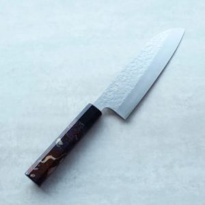 藍包丁 黑崎真x福井職人 三德刀 165mm VG XEOS鋼 流紋柄/紫