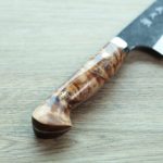 加藤義實 牛刀 240mm 青紙超級鋼<br>黑打大馬士革