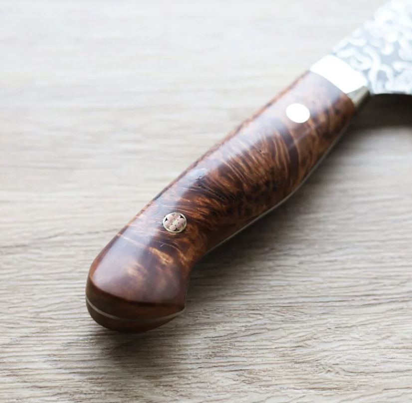 2 加藤義實 牛刀 210mm SG2<br>黑染鎳大馬士革 墨流