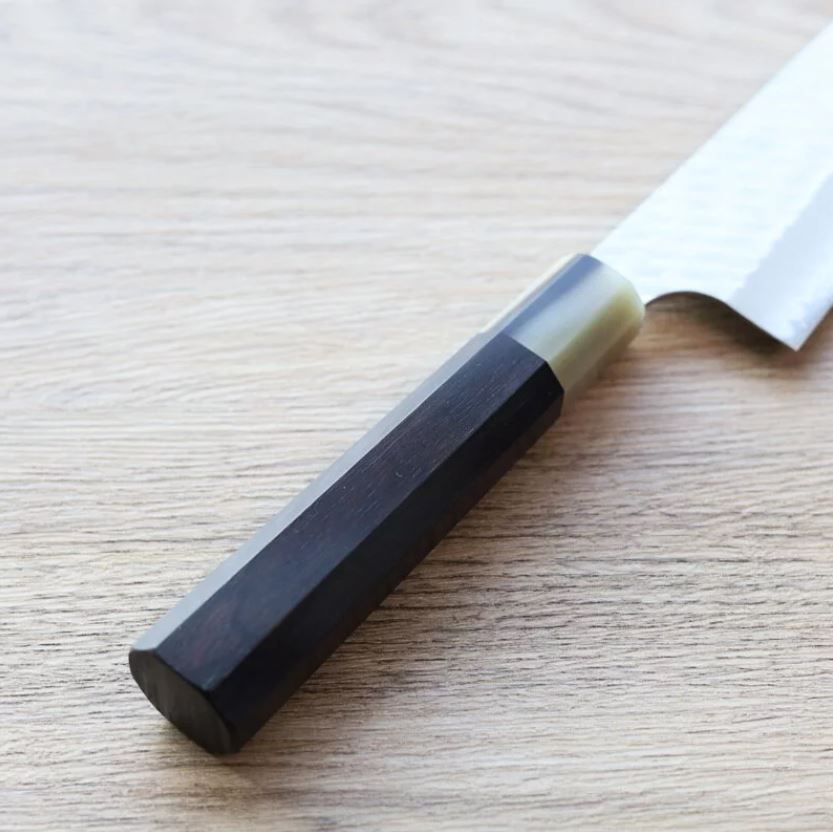 2 二唐刃物 牛刀 210mm SG2粉末HSS鋼 磨鎚目