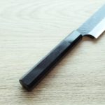 2 二唐刃物 切付筋引 255mm SG2粉末HSS鋼 黑打鎚目