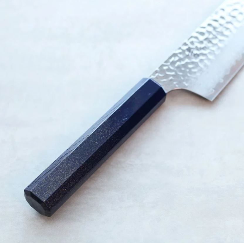 2 堺孝行 和劍型牛刀 190mm VG10鋼 群青珍珠七彩柄 33層鎚目大馬士革