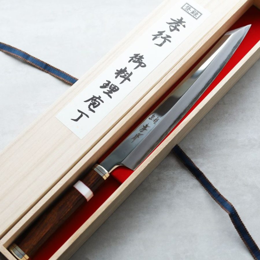 堺孝行 紫電 劍型柳刃 270mm 銀三鋼 飛燕