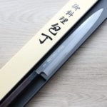 2 山脇刃物/鄉右馬允義弘 柳刃 300mm 本鍛鍊 青紙鋼/附刀鞘