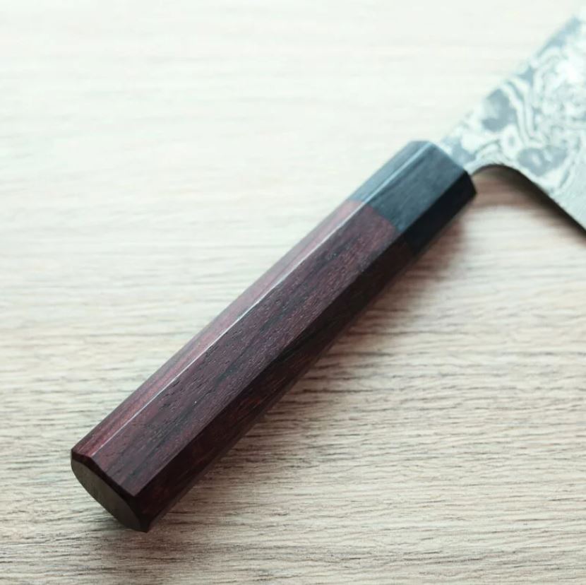 佐治武士 三德 180mm R2粉末HSS鋼 大馬士革