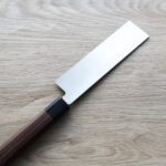 3 北岡英雄 薄刃/菜切 180mm 白紙鋼 墨流