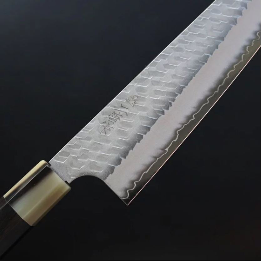 3 二唐刃物 牛刀 210mm SG2粉末HSS鋼 磨鎚目