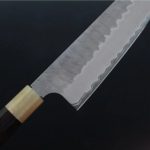 3 二唐刃物 三德 165mm 青紙超級鋼 柳葉磨鎚目