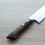 3 增谷訓生 牛刀 180mm VG10鋼 鎚目大馬士革 刻流 蘇格蘭柄