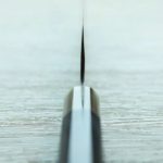 36 二唐刃物 菜切 165mm 青紙超級鋼 柳葉磨鎚目