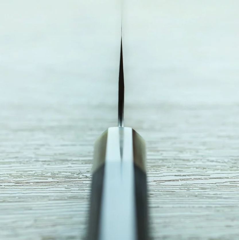 36 二唐刃物 菜切 165mm 青紙超級鋼 柳葉磨鎚目