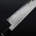 4 中川打刃物 牛刀 240mm 青一鋼 酸洗墨流