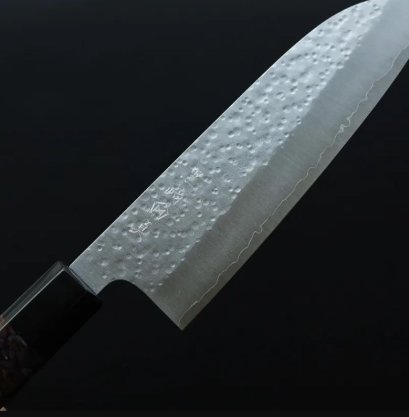 4 藍包丁 黑崎真x福井職人 三德刀 165mm VG XEOS鋼 流紋柄/橘