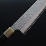 二唐刃物 切付牛刀 210mm SG2粉末HSS鋼 磨鎚目