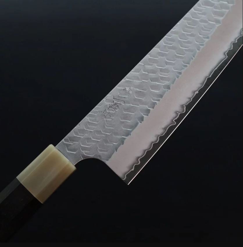 二唐刃物 切付牛刀 210mm SG2粉末HSS鋼 磨鎚目