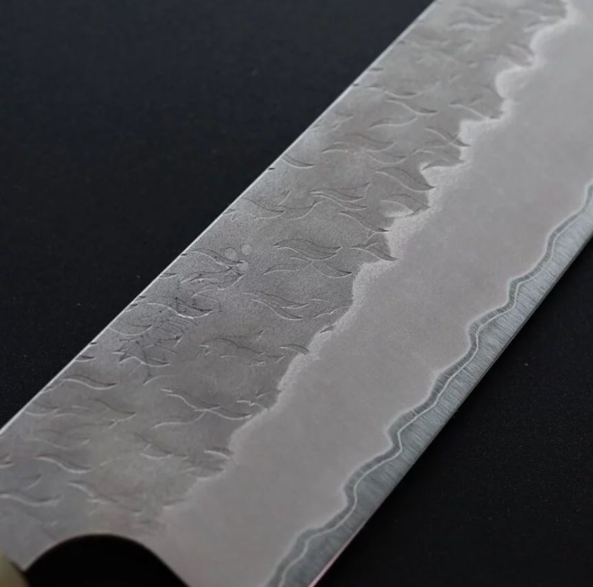 4 二唐刃物 文化 165mm 青紙超級鋼 柳葉磨鎚目