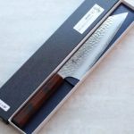 堺孝行 和劍型牛刀 190mm VG10鋼 溜龜甲七彩柄 33層鎚目 大馬士革