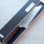 堺孝行 和劍型牛刀 190mm VG10鋼 銀石目七彩柄 33層鎚目 大馬士革