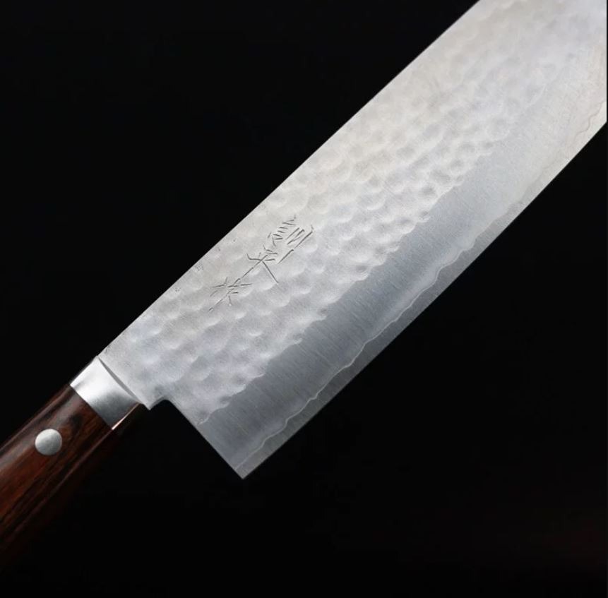 4 增谷訓生 寬版菜切刀 165mm VG1鋼 鎚目