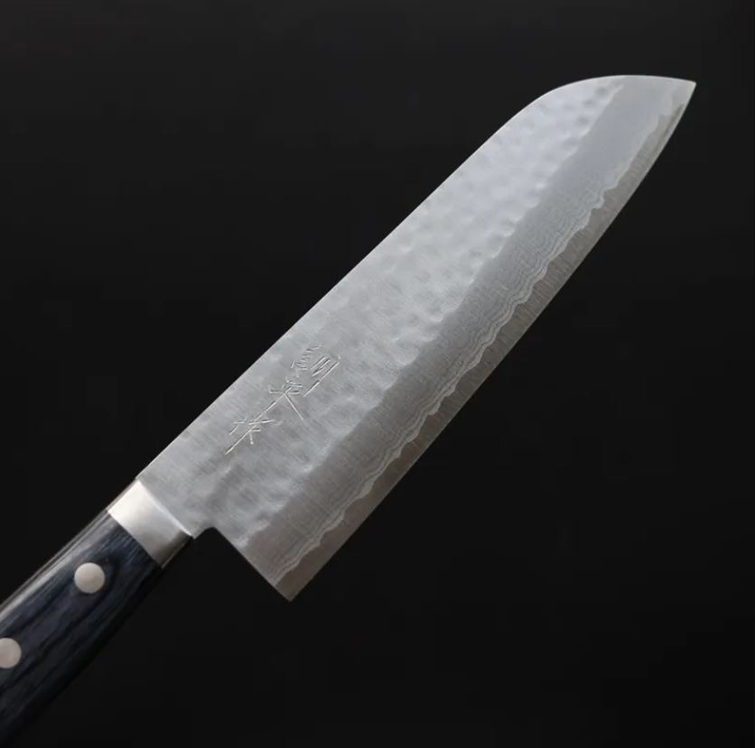 增谷訓生 三德刀 170mm VG10鋼 刻流 藍柄