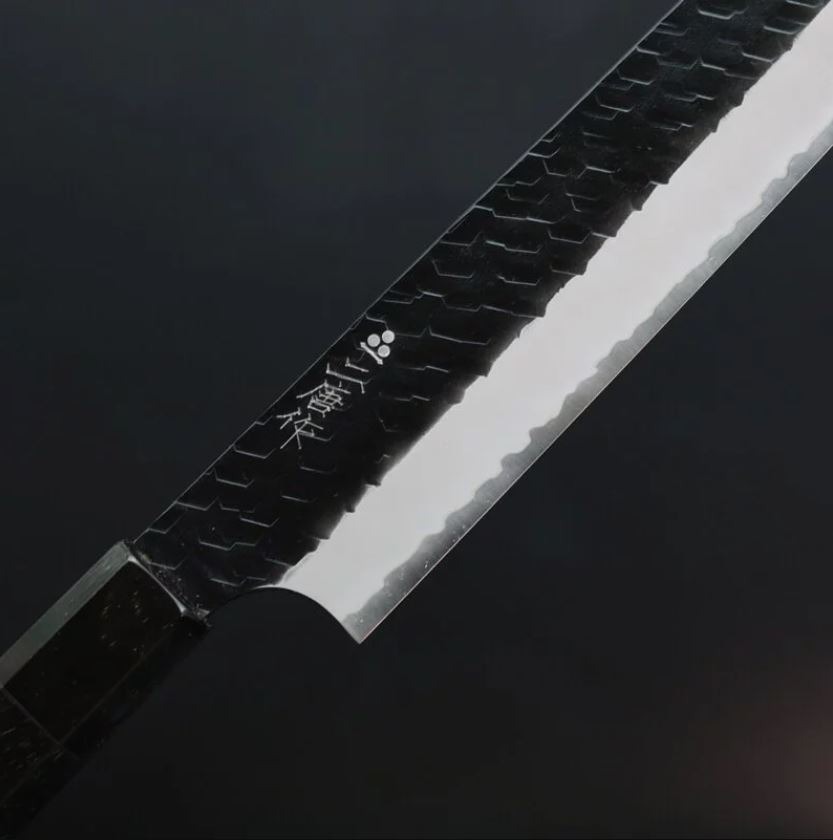 5 二唐刃物 切付筋引 255mm SG2粉末HSS鋼 黑打鎚目