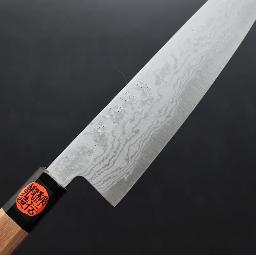 田中一之/誠貴作 牛刀180mm   青紙鋼 大馬士革