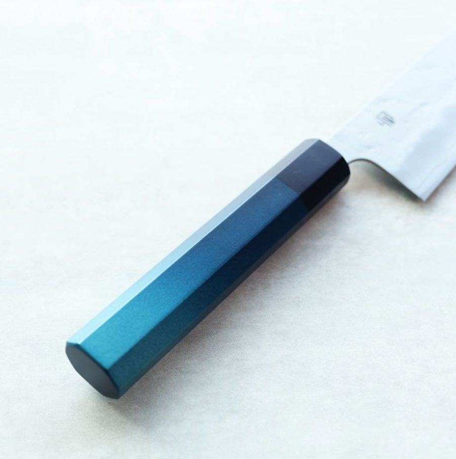 藍包丁 牛刀 210mm 銀三鋼 梨地