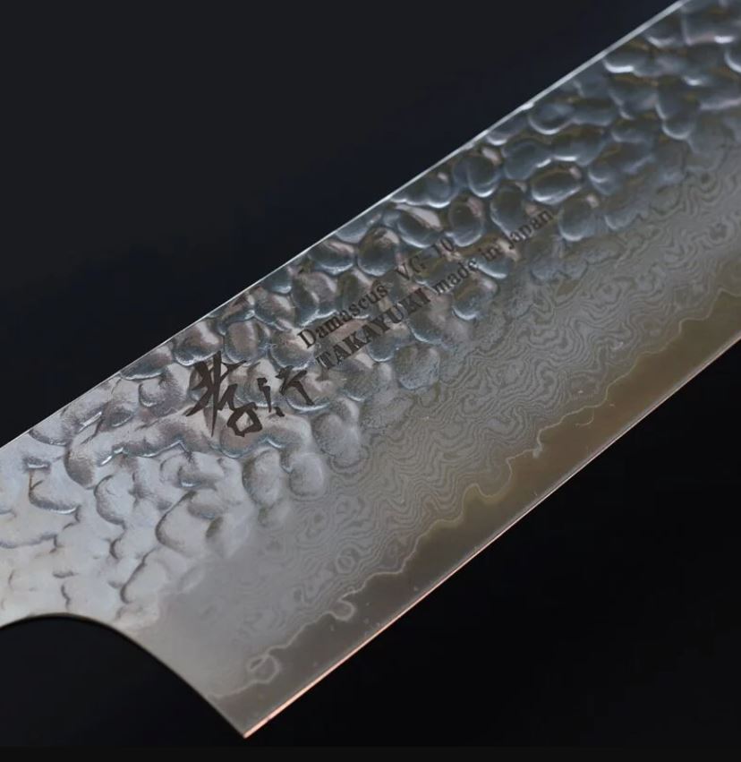 8 堺孝行 和劍型牛刀 190mm VG10鋼 群青珍珠七彩柄 33層鎚目大馬士革