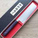 恆久 菜切 165mm 白紙鋼 樫紫柄-1 恆久 菜切 165mm 白紙鋼 樫紫柄