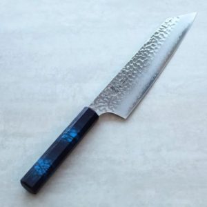 堺孝行 和劍型牛刀 190mm VG10鋼 群青龜甲七彩柄 33層鎚目大馬士革