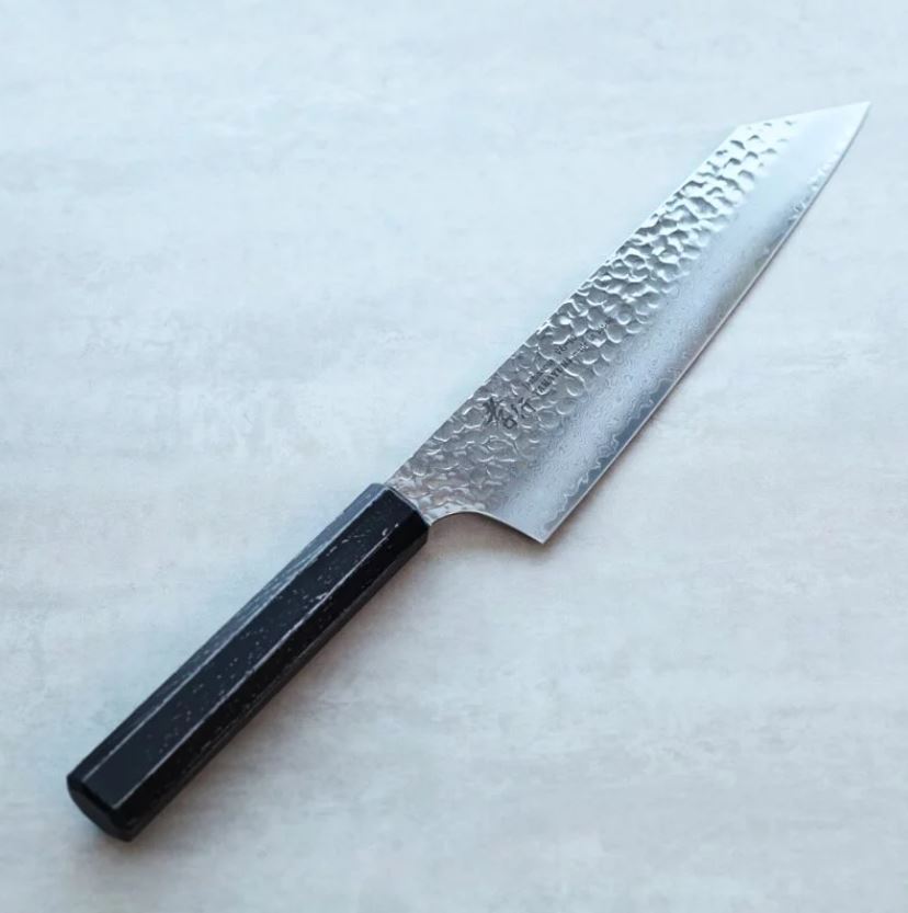 堺孝行 和劍型牛刀 190mm VG10鋼 黑檀七彩柄 33層鎚目 大馬士革