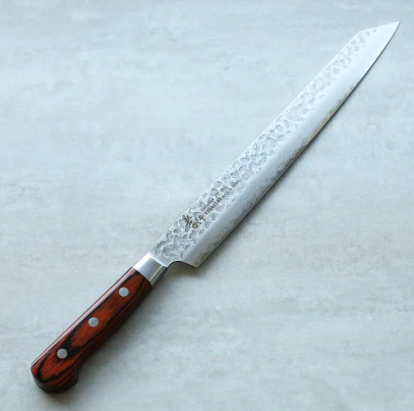 堺孝行 劍型柳刃 270mm VG10鋼 33層鎚目大馬士革 洋柄