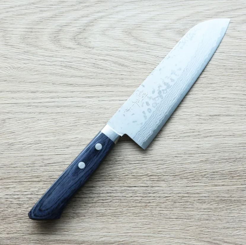 擷取 增谷訓生 三德刀 170mm VG10鋼 彩流 藍柄